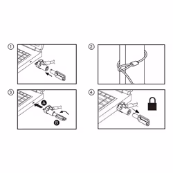 LogiLink NBS013 cavo di sicurezza Nero, Argento 1,8 m - Vista aggiuntiva 5