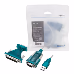 LogiLink UA0042B convertitore/ripetitore/isolatore seriale USB 2.0 RS-232 Verde, Trasparente - Vista aggiuntiva 5