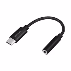 LogiLink UA0398, 3.5mm TRRS, Maschio, USB tipo-C, Maschio, 0,13 m, Nero