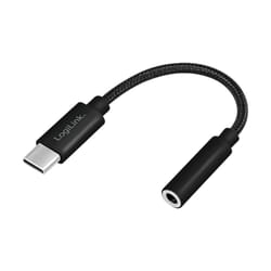 LogiLink UA0398 cavo audio 0,13 m 3.5mm TRRS USB tipo-C Nero