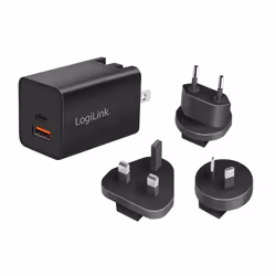 LogiLink PA0301, Interno, AC, 20 V, 3 A, Nero