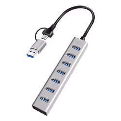 LogiLink UA0441 hub di interfaccia USB 3.2 Gen 1 (3.1 Gen 1) Type-A + Type-C 5000 Mbit/s Grigio - Vista aggiuntiva 2