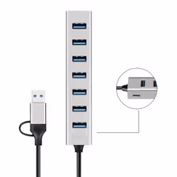 LogiLink UA0441 hub di interfaccia USB 3.2 Gen 1 (3.1 Gen 1) Type-A + Type-C 5000 Mbit/s Grigio - Vista aggiuntiva 5