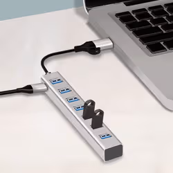 LogiLink UA0441 hub di interfaccia USB 3.2 Gen 1 (3.1 Gen 1) Type-A + Type-C 5000 Mbit/s Grigio - Vista aggiuntiva 6