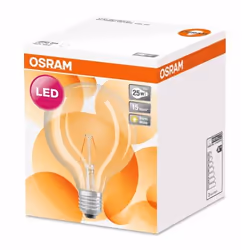 Osram LED Retrofit CL G125, 2 W, 25 W, E27, 250 lm, 15000 h, Bianco caldo