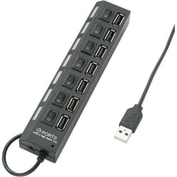 Renkforce RF-4847589 hub di interfaccia USB 2.0 480 Mbit/s Nero