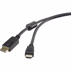 Renkforce RF-3301522, 1 m, HDMI tipo A (Standard), DisplayPort, Maschio, Maschio, Dritto