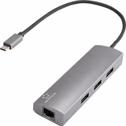 Renkforce RF-3374952 replicatore di porte e docking station per laptop USB 2.0 Type-C Nero, Grigio