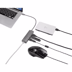 Renkforce RF-3374952 replicatore di porte e docking station per laptop USB 2.0 Type-C Nero, Grigio - Vista aggiuntiva 5