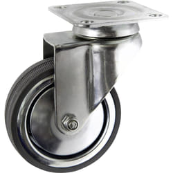 Toolcraft TO-5137911 ruota per mobili Nero, Cromo 70 kg Gomma 8 cm 1 pz