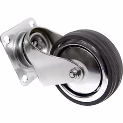 Toolcraft TO-5137911 ruota per mobili Nero, Cromo 70 kg Gomma 8 cm 1 pz