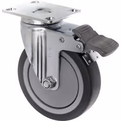 Toolcraft TO-5137920 ruota per mobili Nero, Cromo 65 kg Elastomero Termoplastico (TPE) 10 cm 1 pz