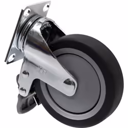 Toolcraft TO-5137920 ruota per mobili Nero, Cromo 65 kg Elastomero Termoplastico (TPE) 10 cm 1 pz