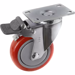 Toolcraft TO-5137956 ruota per mobili Metallico, Rosso 125 kg 10 cm 1 pz