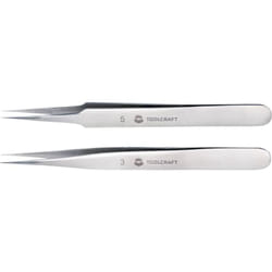 Toolcraft - TO-5861034 Kit pinzette 2 parti Acuminate, superfini 120 mm
