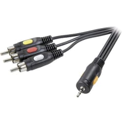 SpeaKa Professional SP-7869872 cavo audio 2,5 m 2.5mm 3 x RCA Nero