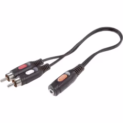 SpeaKa Professional SP-7870256, 2 x RCA, Maschio, 3.5mm, Femmina, 1,5 m, Nero