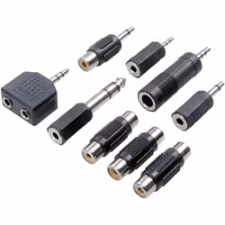SpeaKa Professional SP-7870280 adattatore per inversione del genere dei cavi 6.3mm/6.3mm/3.5mm/3.5mm/3.5mm/3.5mm/3.5mm/RCA/RCA/RCA 2x 6.3mm/3.5mm/2x 3.5mm/3.5mm/6.3mm/3.5mm/RCA/RCA/RCA/RCA Nero