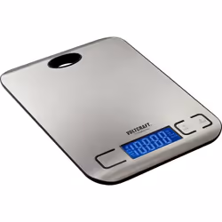 VOLTCRAFT TS-5000/1-ALU bilancia da cucina Acciaio inox Superficie piana Rettangolo Bilancia da cucina elettronica