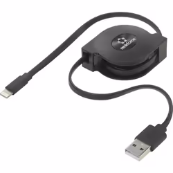 Renkforce RF-4352330, 0,8 m, Lightning, USB A, Maschio, Maschio, Nero