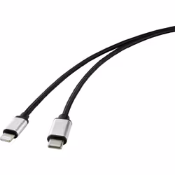 Renkforce RF-4353448, Nero, USB C, Lightning, 2 m, Maschio, Maschio