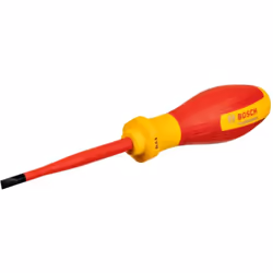 Cacciavite piatto isolato VDE SL 5,5x100 larghezza della punta 5,5 mm lunghezza del gambo 100 mm punta piatta design della pu ...