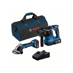 Bosch - Kit Combo 2 pezzi 18V: gws 18V-7 + gbh 18V-22 + 2 x 4.0Ah + caricabatterie + borsa