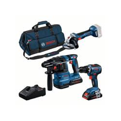 Bosch - Kit Combo 3 pezzi 18V: gsr 18V-55 + gws 18V-7 + gbh 18V-22 + 2x pc 4.0 + caricabatterie + borsa