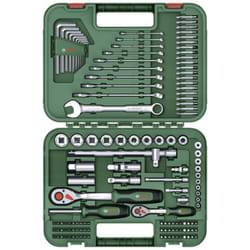Set Advanced utensili man. 132 pz. (set utensili impieghi di fissaggio gravosi mat. alta qual. design ergon. chiavi, chiavi a brugola, cricchetti,