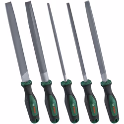 Set di lime per mani, 5 pezzi lima piatta, lima semitonda, lima rotonda, lima quadrata, lima triangolare