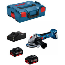 Bosch - Smerigliatrice Angolare gws 18V-8 125mm (2 x 4,0 Ah + GAL18V-40 + L-Boxx 136)