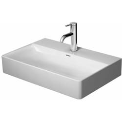 Duravit - DuraSquare - Lavabo Compact 60x40 cm, con 1 foro per miscelatore, DuraCeram, bianco alpino 2356600041