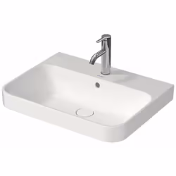 Lavabo ad incasso nel piano dimensioni: 600 x 460 x 195 mm materiale: ceramica per sanitari parte inferiore levigata con trop ...