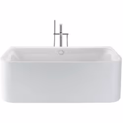 Happy D.2 Plus di Duravit 1 vasca da bagno autoportante con 2 sponde posteriori destra/sinistra con rivestimento e telaio in  ...