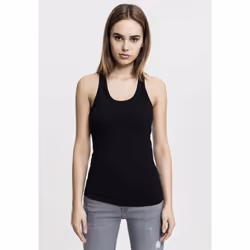 Urban Classics Ladies Jersey, Canottiera, Adulto, Femmina, Nero, Monocromatico, L