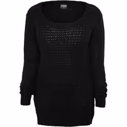 Urban Classics TB739, Adulto, Femmina, Maglione, Nero, Girocollo, Manica lunga