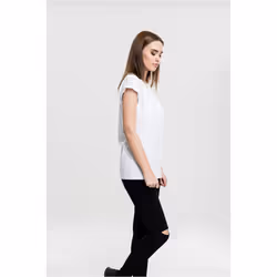 Urban Classics Ladies Extended Shoulder Tee Maglietta Girocollo Manica corta Cotone, Maglia - Vista aggiuntiva 4