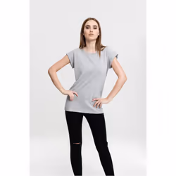 Urban Classics Ladies Extended Shoulder Tee, Maglietta, Adulto, Femmina, Grigio, Monocromatico, Girocollo