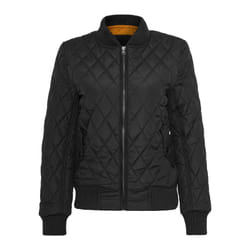 Urban Classics Damen Jacke Ladies Diamond Quilt Nylon Jacket, Schwarz (Black 7), 34 (Herstellergröße: XS)