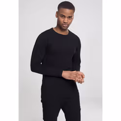 Urban Classics Fitted Stretch L/S, Maglietta, Adulto, Maschio, Nero, Monocromatico, XL