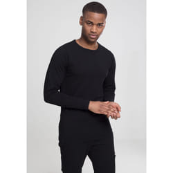 Urban Classics Fitted Stretch L/S Maglietta Girocollo Manica lunga Cotone, Elastan