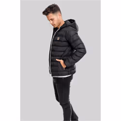 Urban Classics TB863, Giacca a vento, Maschio, Adulto, 2 tasche, Nylon, Poliammide, Nero, Bianco