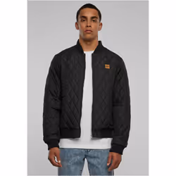 Urban Classics TB862, Bomber, Maschio, Adulto, 2 tasche, Ecopelle, Nylon, Poliestere, Nero