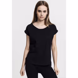 Urban Classics TB1186, Maglietta, Adulto, Femmina, Nero, L, Manica corta