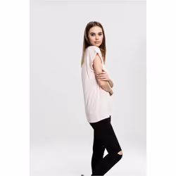 Urban Classics Ladies Extended Shoulder Tee Maglietta Girocollo Manica corta Cotone, Maglia - Vista aggiuntiva 4