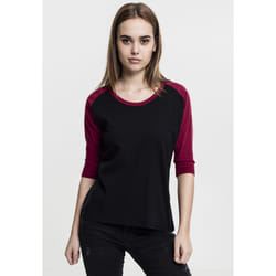Urban Classics Ladies 3/4 Contrast Raglan Tee Maglietta Girocollo Manica a 3/4 Cotone