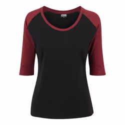 Urban Classics Ladies 3/4 Contrast Raglan Tee Maglietta Girocollo Manica a 3/4 Cotone