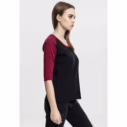 Urban Classics Ladies 3/4 Contrast Raglan Tee Maglietta Girocollo Manica a 3/4 Cotone - Vista aggiuntiva 8
