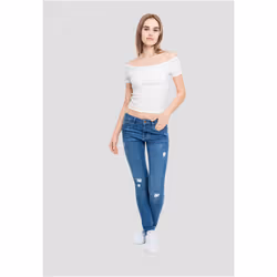 Urban Classics TB1500 Parte superiore (abbigliamento) Scollatura a ballerina Manica corta Cotone, Elastan - Vista aggiuntiva 3