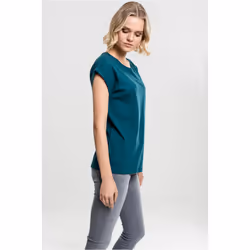 Urban Classics Ladies Extended Shoulder Tee Maglietta Girocollo Manica corta Cotone, Maglia - Vista aggiuntiva 4